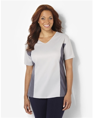 Plus Size AirLight Sport Tee - Light Silver with Dark Silver Contrast